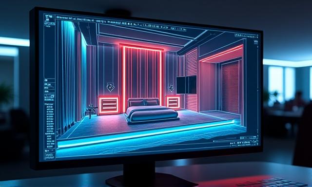 Technical CAD layout of a hotel lobby